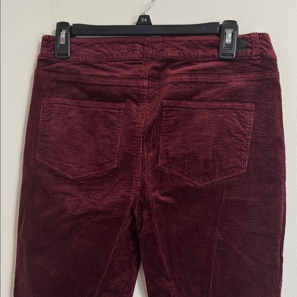 PAIGE Hoxton Ankle Burgundy Red Corduroy Pants size 29 - Picture 5 of 12